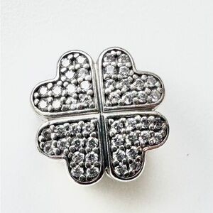 "Blossoms of Love" Clip with Zirconia Bead Charm Silver 925 ALE new